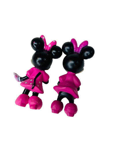 Minnie Mouse Disney 2" Figure Pink Bow Set of 2 Vinyl Figurines