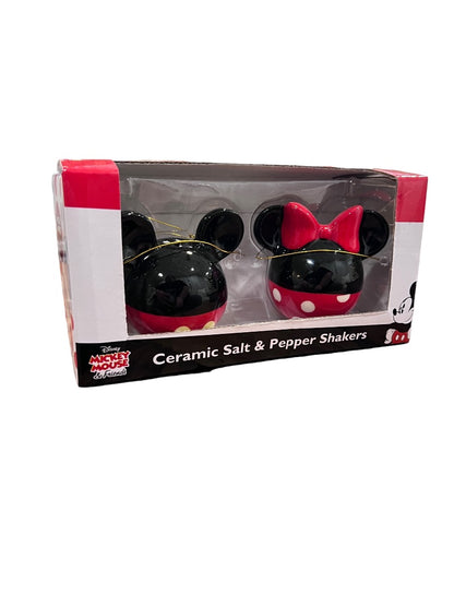 Disney Mickey Mouse And Friends Ceramic Salt & Pepper Shakers Minnie Mouse New