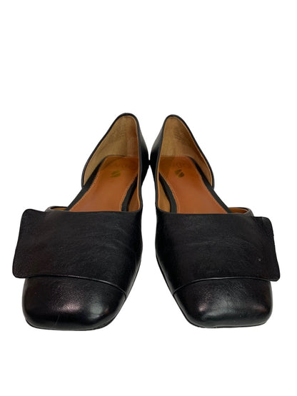 Size 5.5 Sarto Women's A-Tracy Black Leather Square Toe Shoes