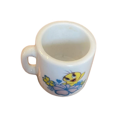 2003 WB Warners Brothers Looney Tunes Mini Mug 1.25" Tweety Flowers