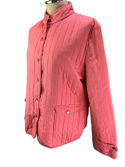 14 JM Collection Women's Pink Quilted Snap Up Jacket Lined