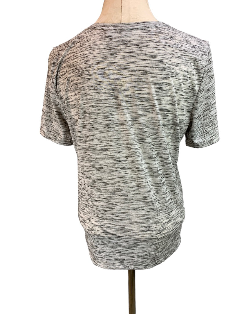 Medium Loft Women's Short Sleeve Gray Tshirt Embellished Design