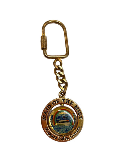 Vintage Maid of the Mist Souvenir Keychain Niagara Falls Canada Swivel Screw Closure