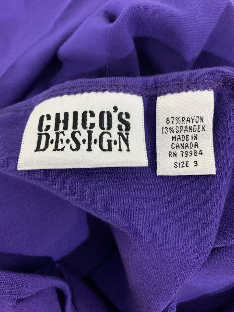 XL Chico's Design Women's Purple Long Sleeve Ponte Knit Shirt