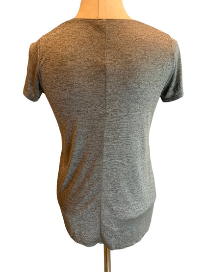 XS Vince. Women's Heathered Gray Short Sleeve V-Neck Tshirt Loose Fit