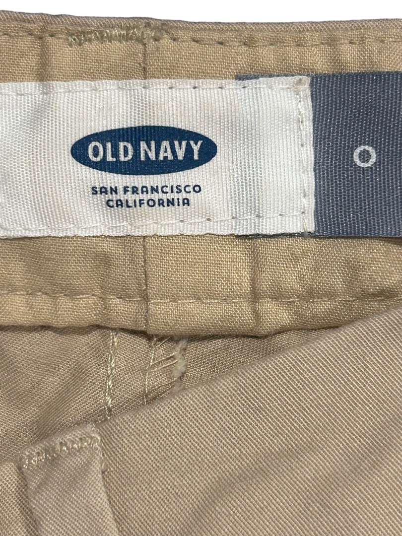 0 Old Navy Women's Tan Flat Front Chino Shorts 3" Inseam