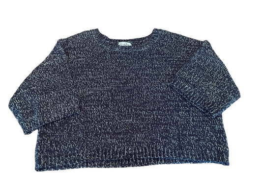 Medium Keighley Knit Womens Pull Over Waist Length Oversize Marled Knit Sweater Wool Blend