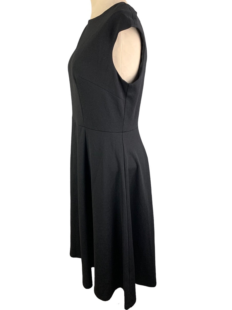 XL Dress Tells Black Sleeveless Belted Dress Stretch Knee Length