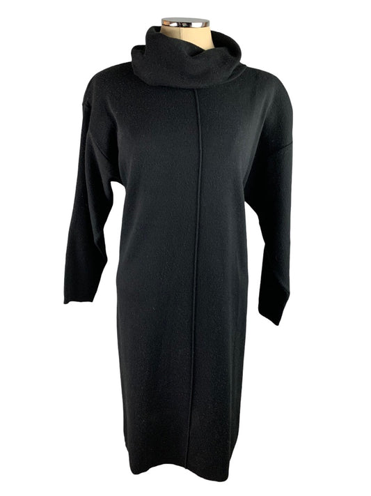 Small Karen Lessly Women's Black Y2K Sweater Dress Turtleneck 3/4 Sleeve
