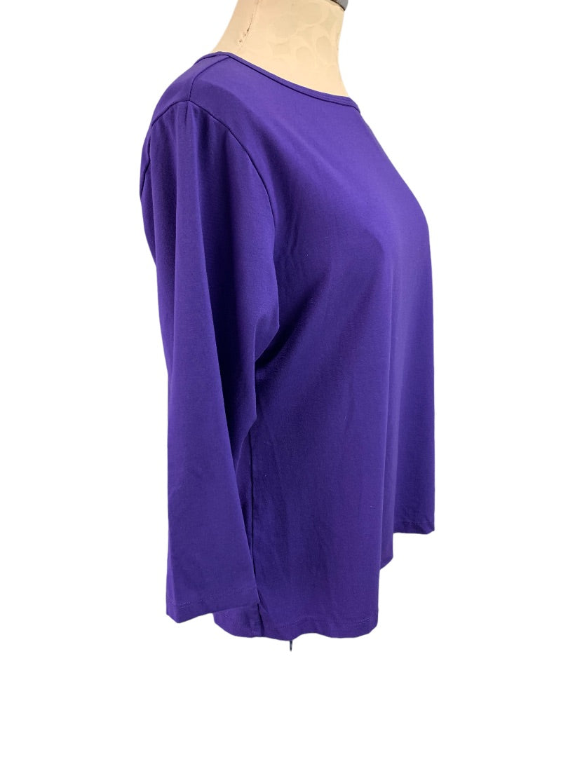 XL Chico's Design Women's Purple Long Sleeve Ponte Knit Shirt