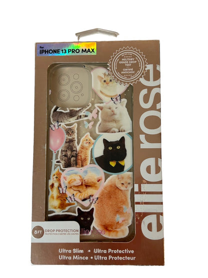 Ellie Rose Ultra Slim Cat Phone Case New iPhone 13 Pro Max Compatible 8ft Drop Protection