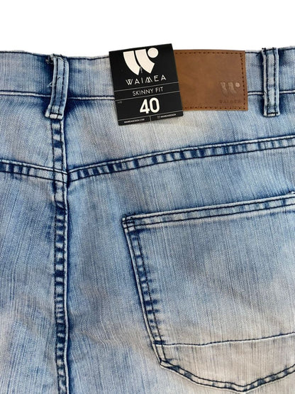 40 Waimea Skinny Fit Light Wash Moto Jeans NWT