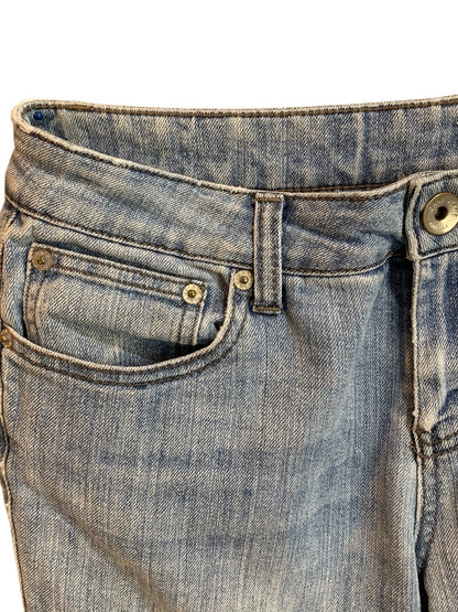 8 DKNY Jeans Women's Light Wash Denim Distressed Relaxed Fit Straight Leg 27" Inseam