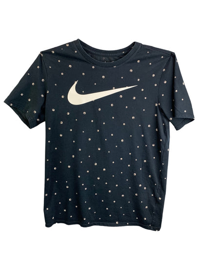 Large The Nike Tee Boy's Black Basketball Print Short Sleeve Tshirt Athletic Cut Dri-Fit