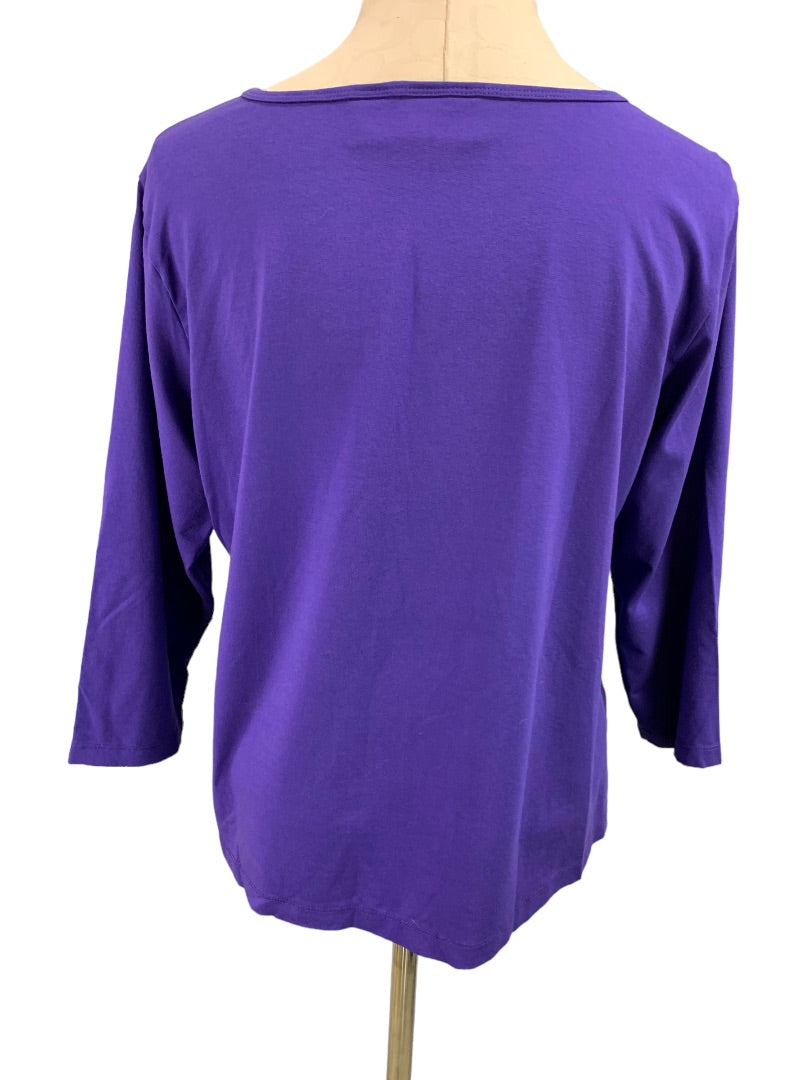 XL Chico's Design Women's Purple Long Sleeve Ponte Knit Shirt