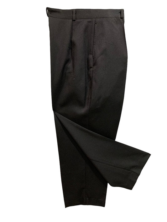 Size 14 Larry Levine Sport Women's 1990s Vintage Blacck Polyester Dress Pants Slacks