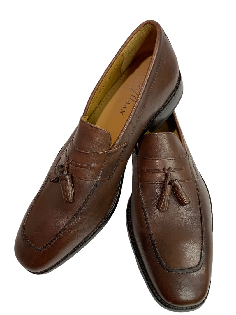 Size 10M Men's Cole Haan Tassel Pinch Loafers Brown Leather C07907