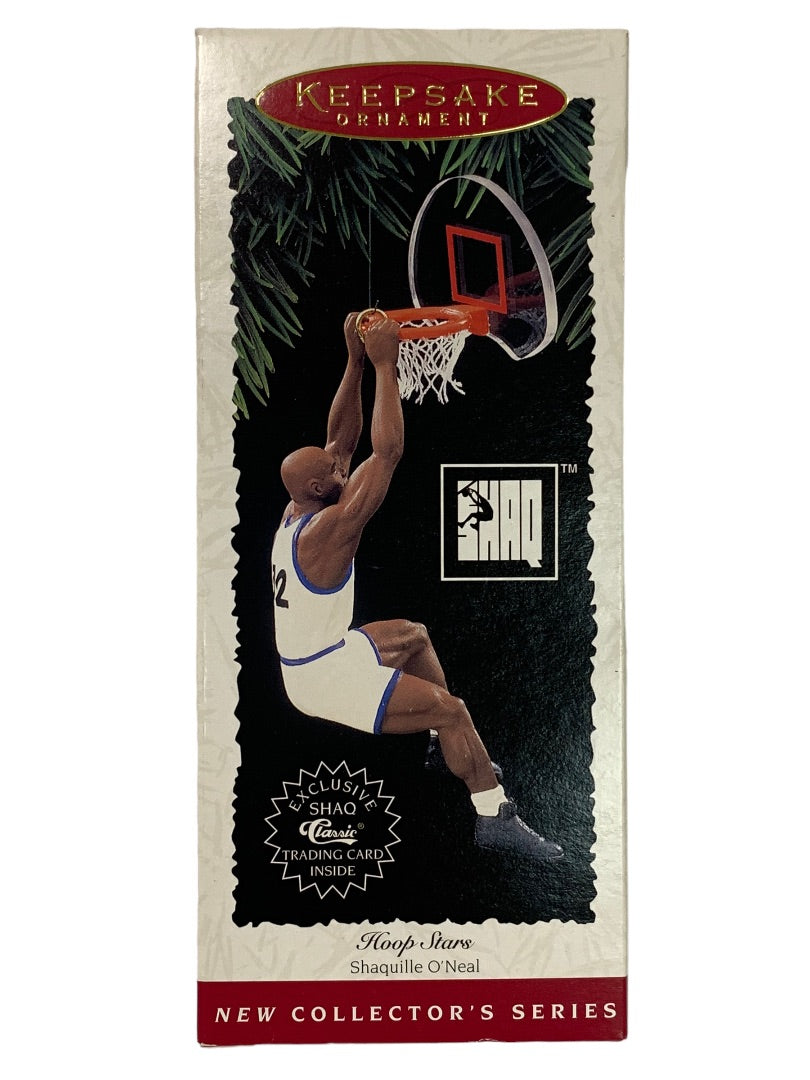 Hallmark Keepsake Ornament Shaquille O'Neal 1995 Hoop Series with Trading Card