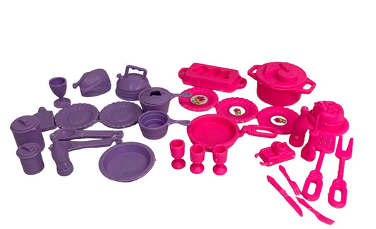 Lot of Plastic Pink Purple Doll Accessories Good 1:6 Scale Fashion Doll House