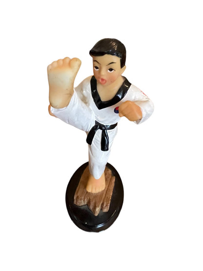 Taekwondo Korea Kicking Boy Statue 6.5" Figurine Martial Arts