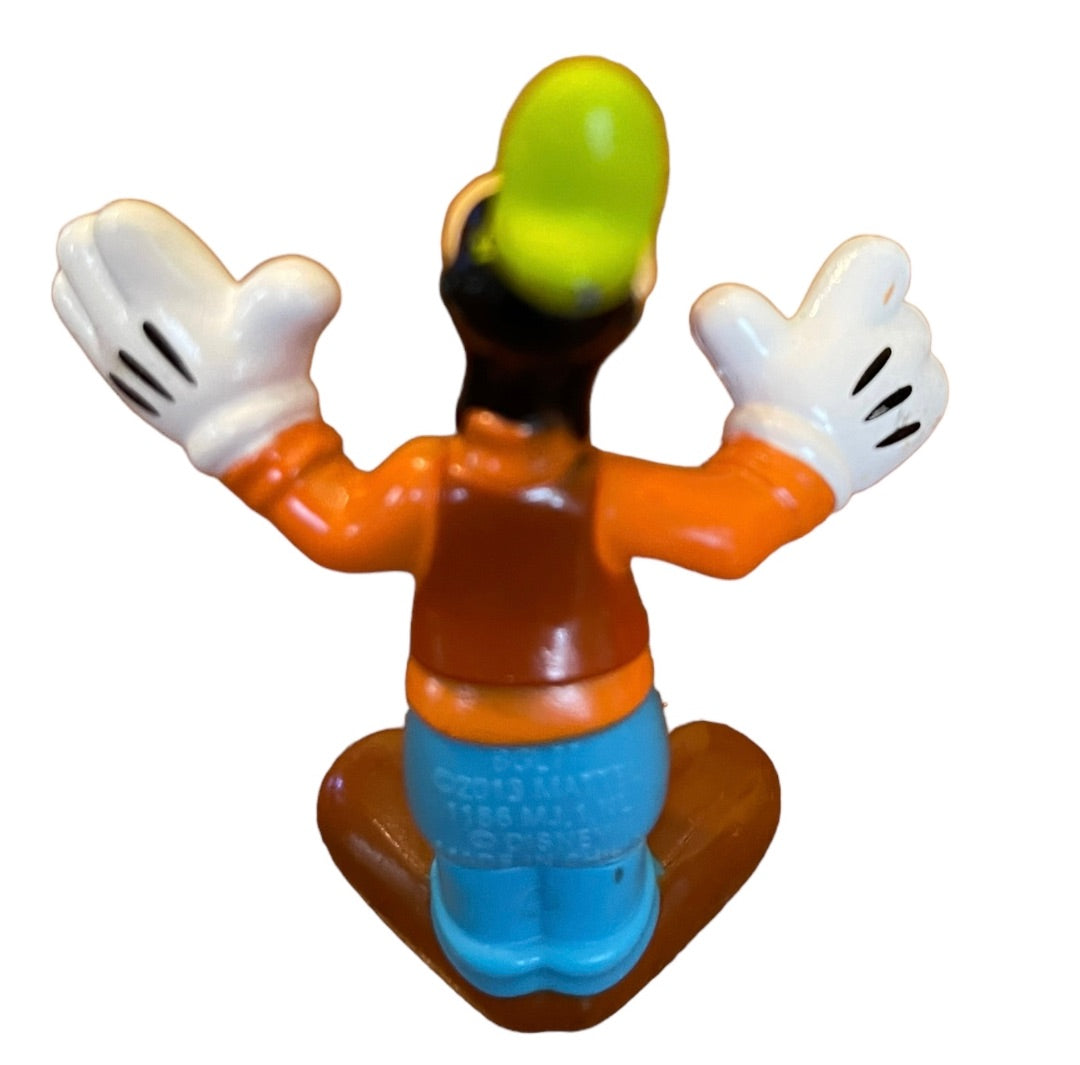 Disney Goofy 2013 Mattel 3"  Vinyl Figure Figurine Sit Stand Hinged