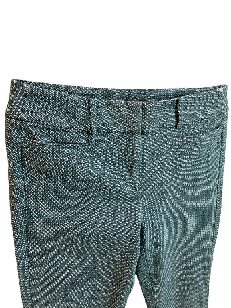 4P LOFT Petites Women's Teal Textured Skinny Dress Crop Pants 24" Inseam