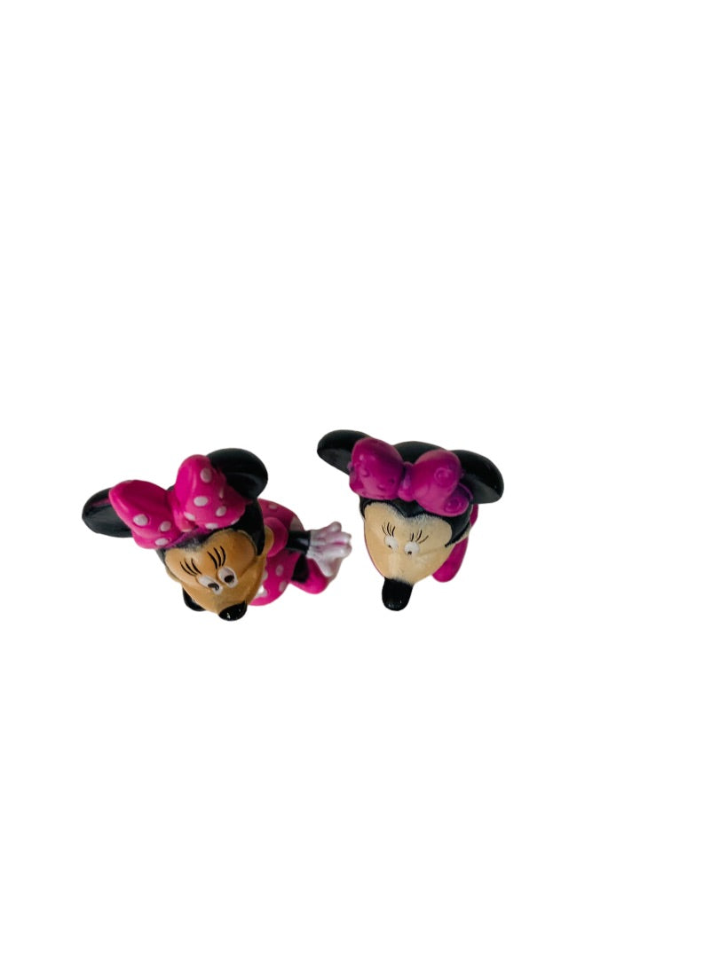 Minnie Mouse Disney 2" Figure Pink Bow Set of 2 Vinyl Figurines