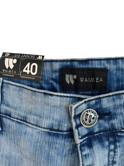 40 Waimea Skinny Fit Light Wash Moto Jeans NWT