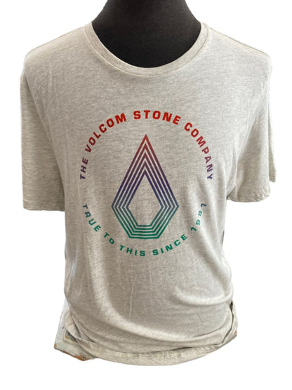 NWT Large Volcom Lt Gray Graphic Logo T-shirt