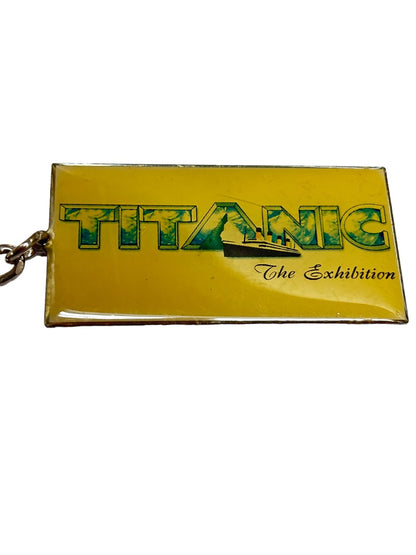 Vintage Titanic The Exhibition Keychain Key Ring Resin Over Metal 2.5"