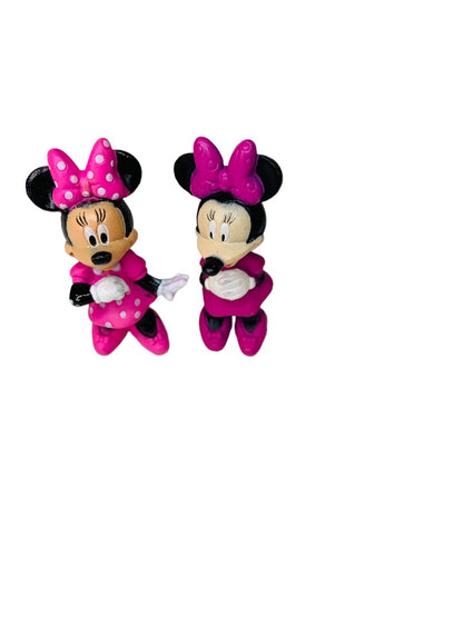 Minnie Mouse Disney 2" Figure Pink Bow Set of 2 Vinyl Figurines