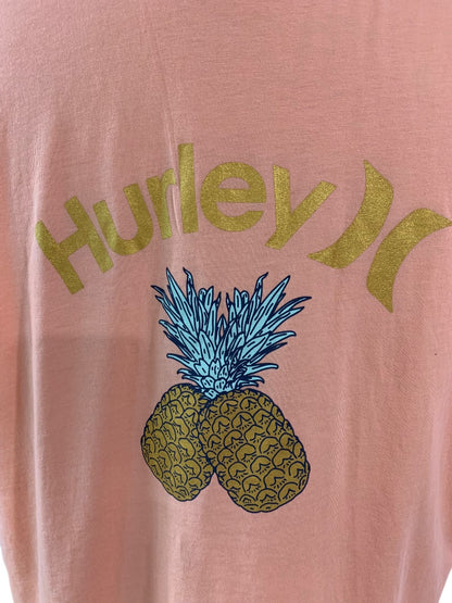 Large Hurley Men's Pineapple Peach Color Short Sleeve New Tshirt