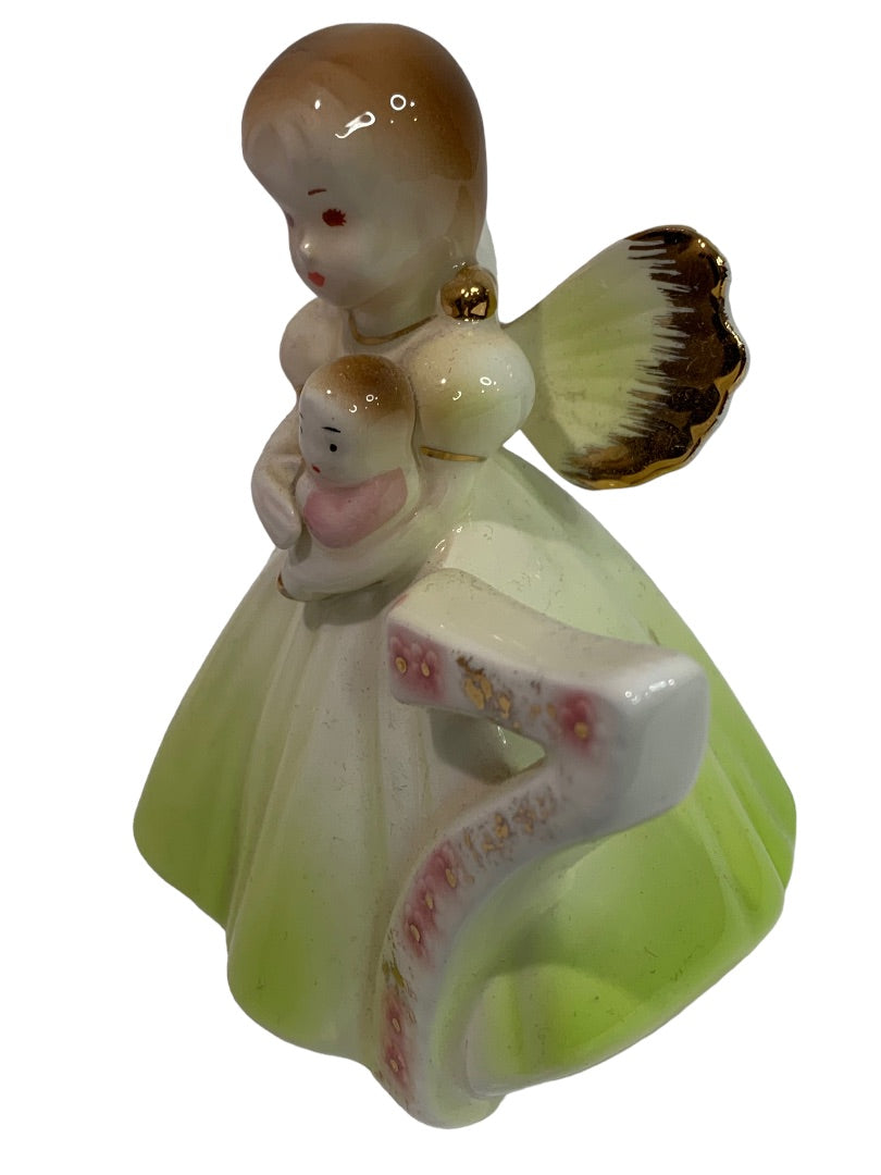 Josef Original "7 Years Old" Porcelain Birthday Angel Girl Figurine 4"h