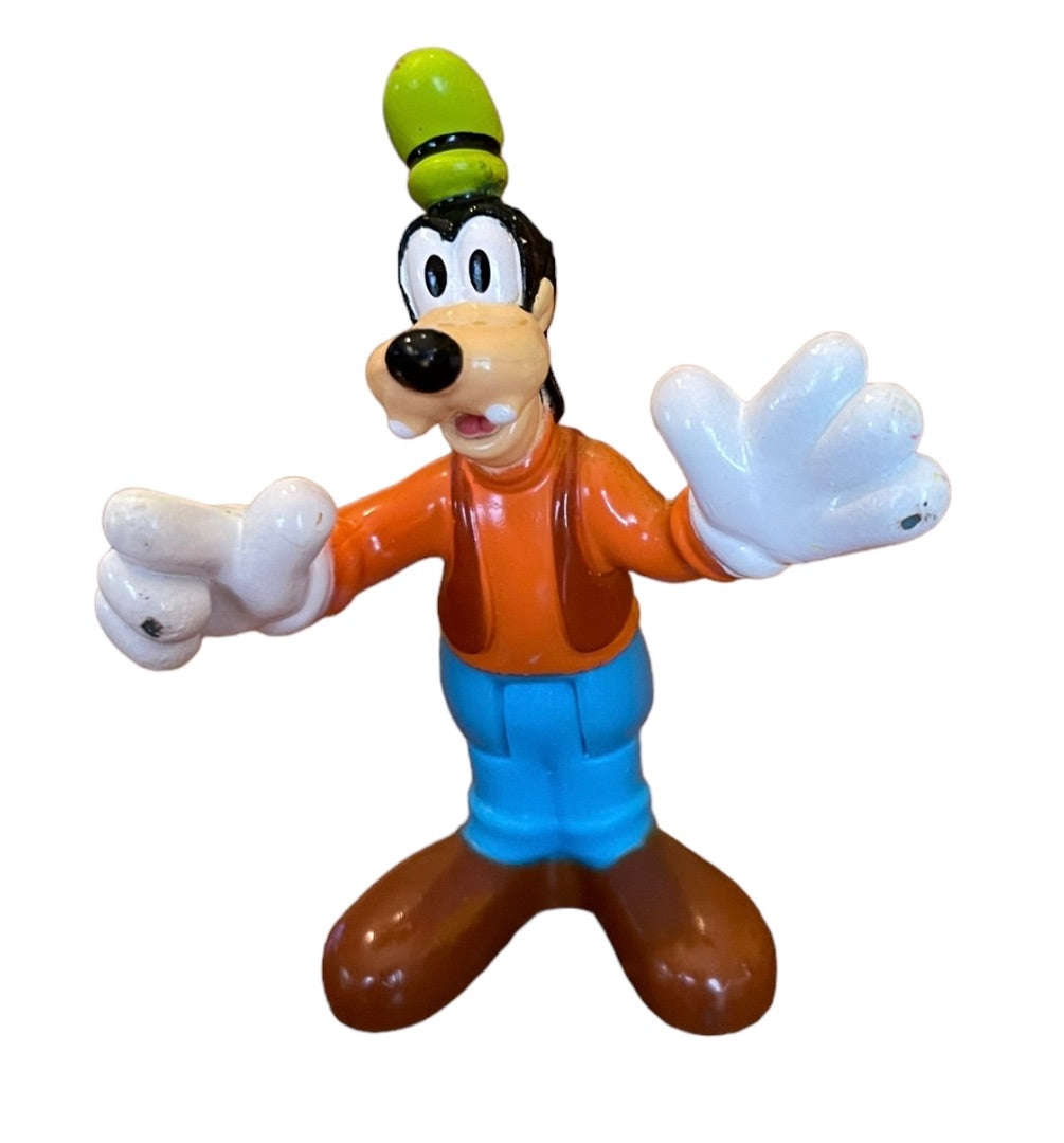 Disney Goofy 2013 Mattel 3"  Vinyl Figure Figurine Sit Stand Hinged