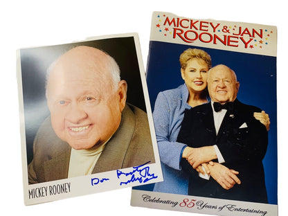 Mickey & Jan Rooney Program and Signed Photo Celebrating 85 of Entertaining