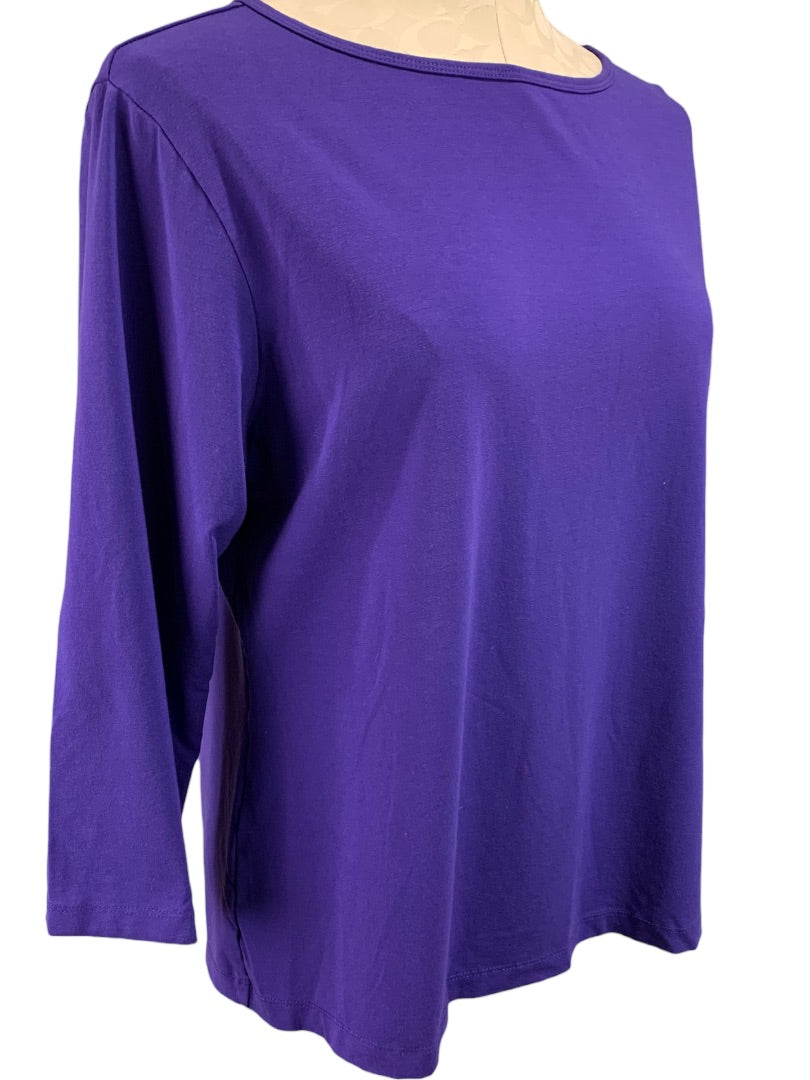 XL Chico's Design Women's Purple Long Sleeve Ponte Knit Shirt