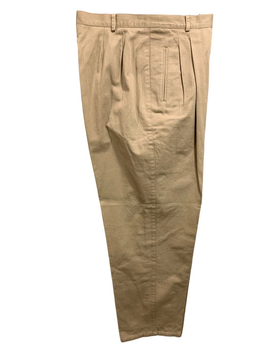 Size 14P Liz Claiborne LizSport Petites Women's Chino Style Tan Cotton Pants 1990s Vintage