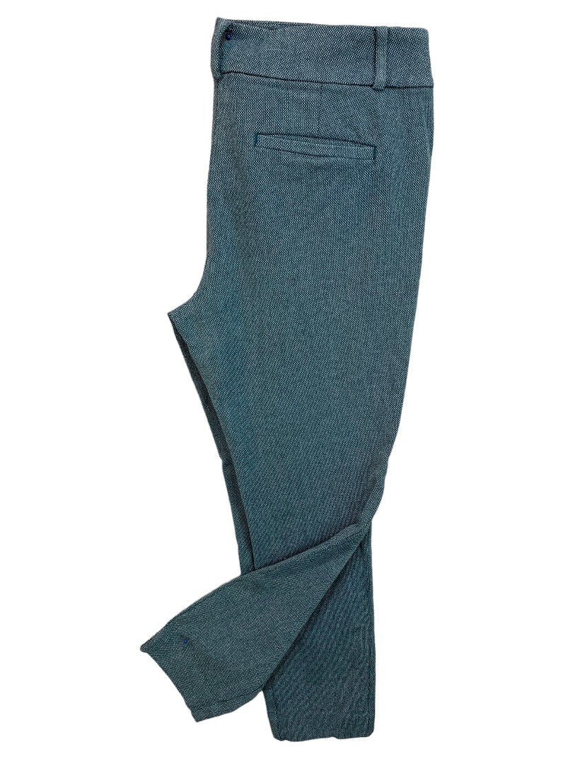 4P LOFT Petites Women's Teal Textured Skinny Dress Crop Pants 24" Inseam