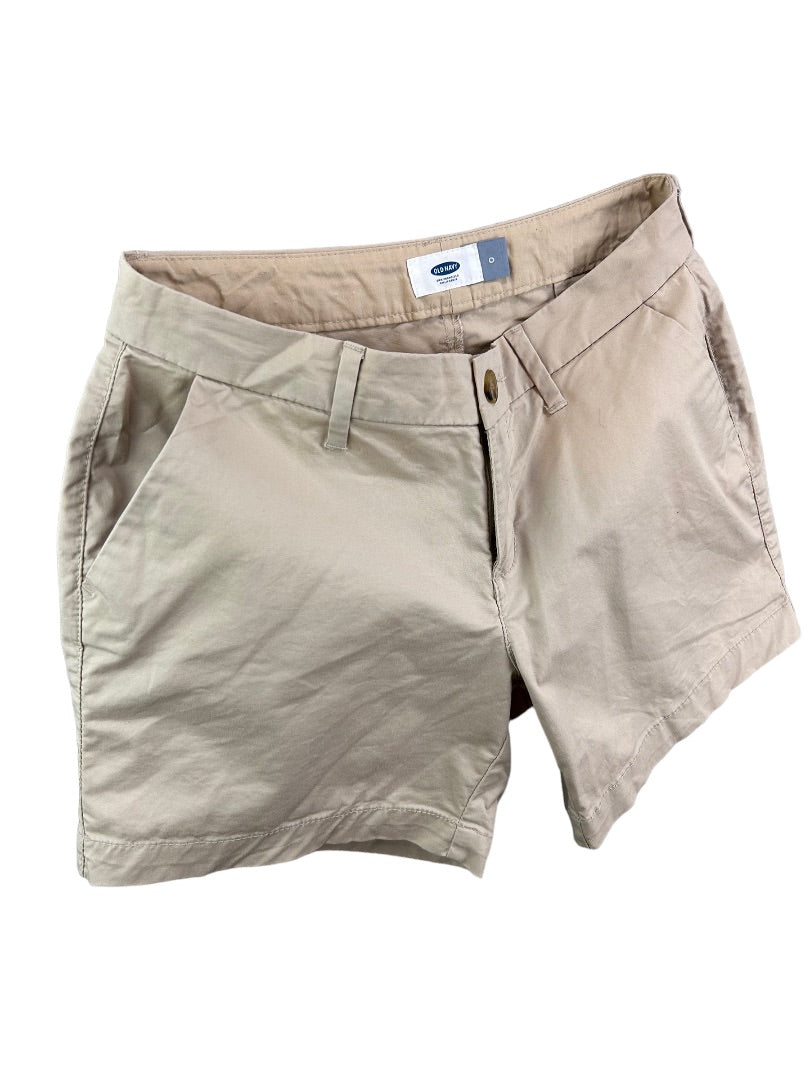 0 Old Navy Women's Tan Flat Front Chino Shorts 3" Inseam