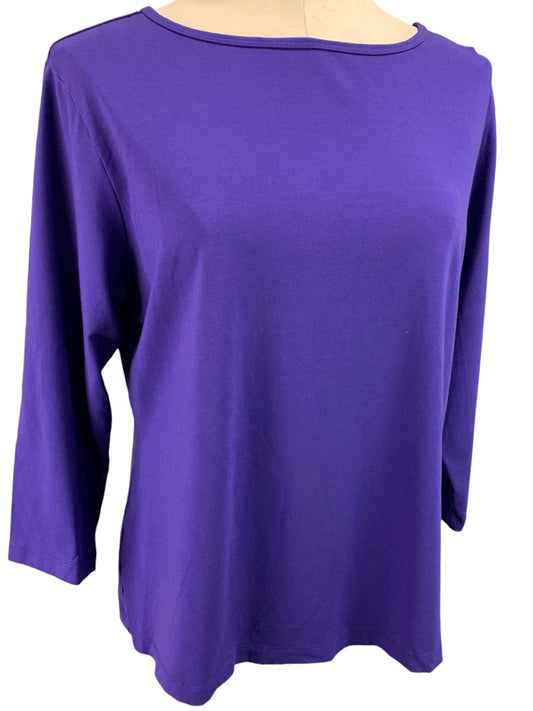 XL Chico's Design Women's Purple Long Sleeve Ponte Knit Shirt