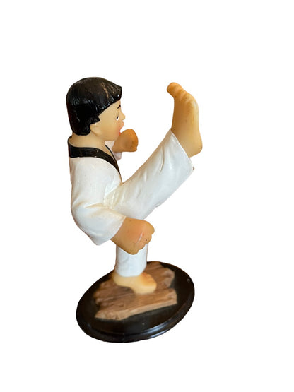 Taekwondo Korea Kicking Boy Statue 6.5" Figurine Martial Arts