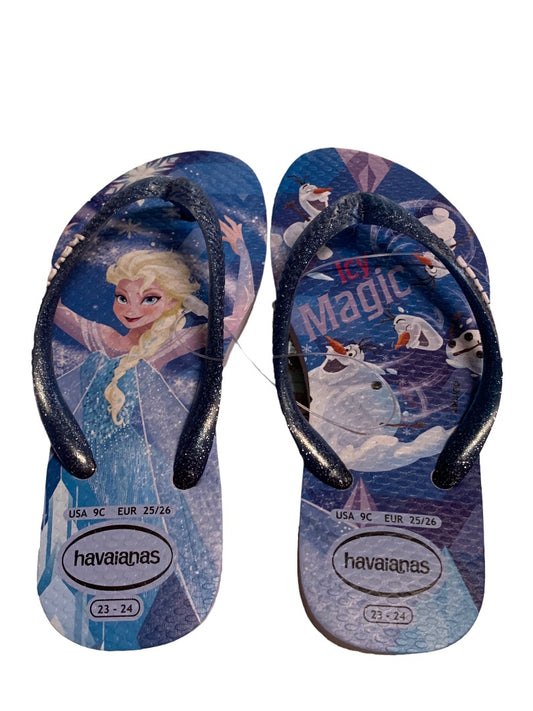 9C Havaianas Children's Frozen Disney Flip Flops New Quiet Lilac