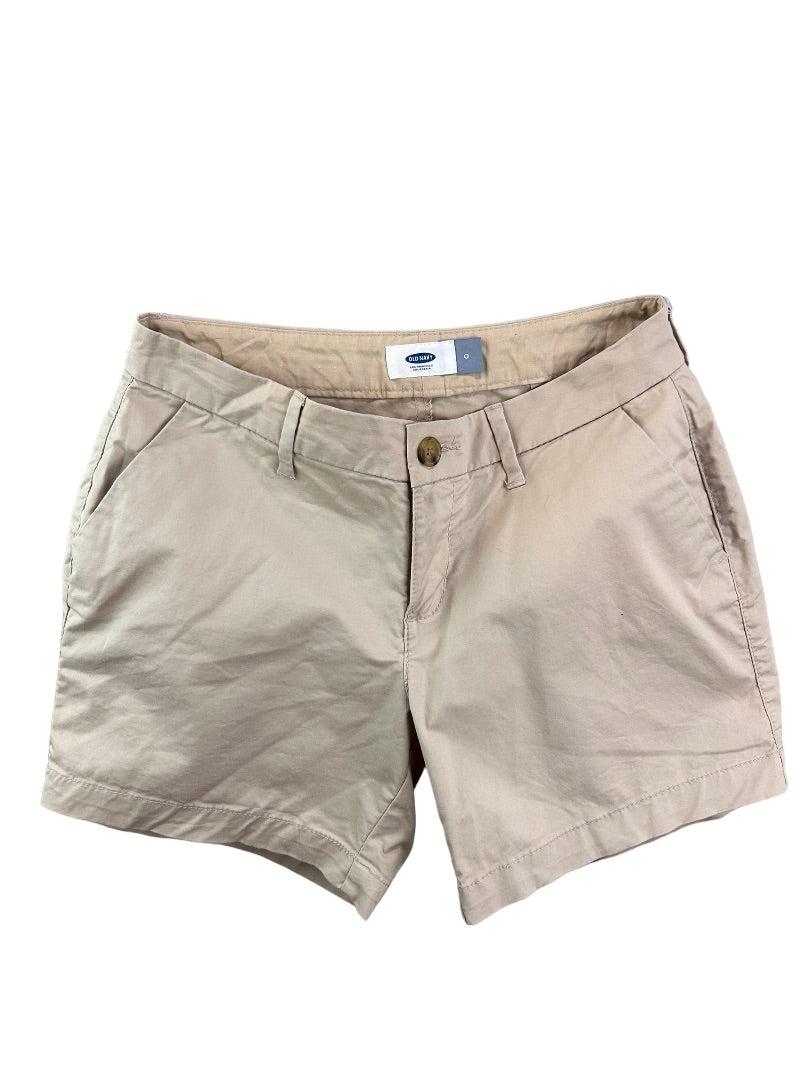 0 Old Navy Women's Tan Flat Front Chino Shorts 3" Inseam