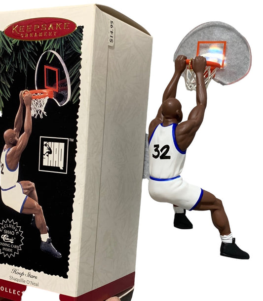 Hallmark Keepsake Ornament Shaquille O'Neal 1995 Hoop Series with Trading Card