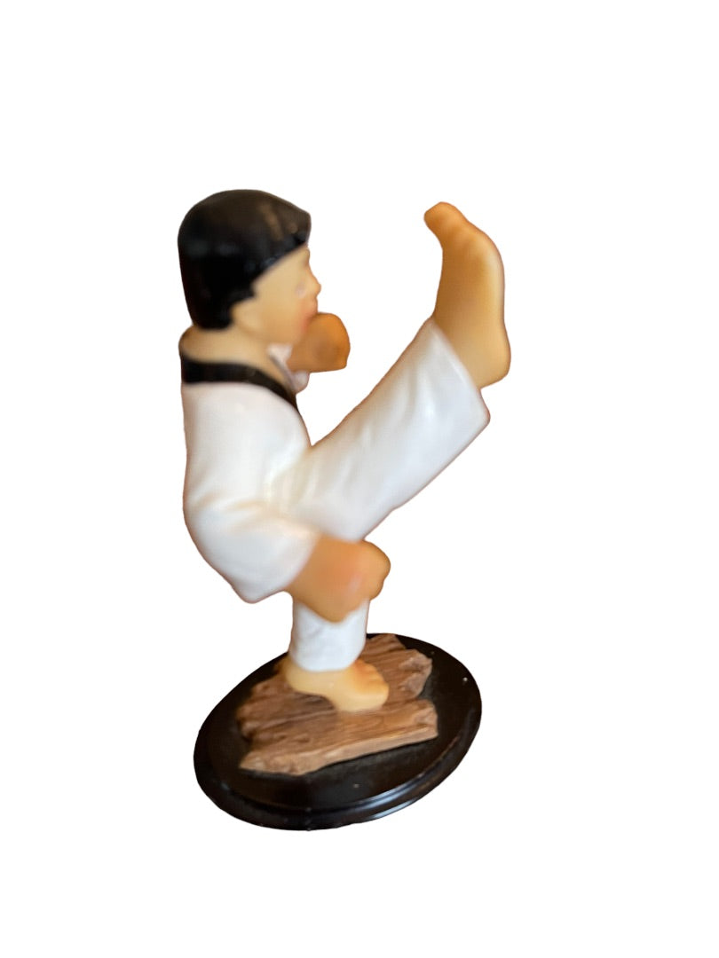 Taekwondo Korea Kicking Boy Statue 6.5" Figurine Martial Arts