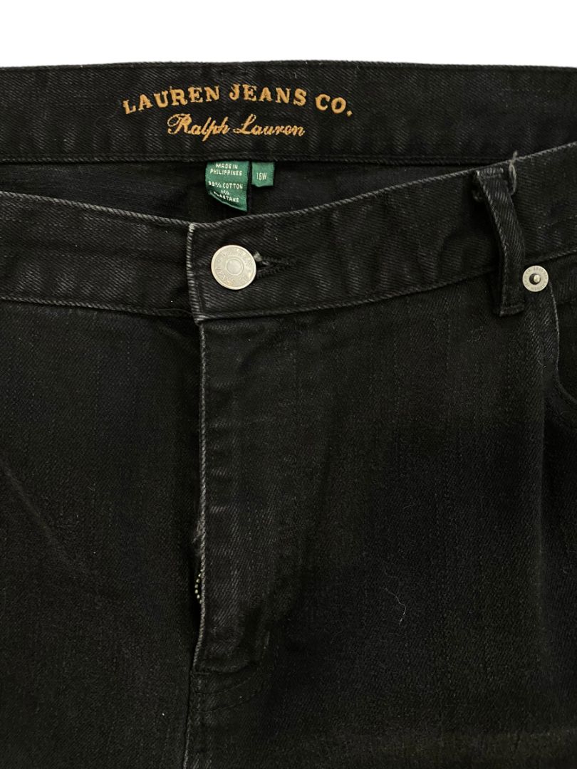 16W Black Lauren Jeans Co. Straight Leg Jeans Ralph Lauren