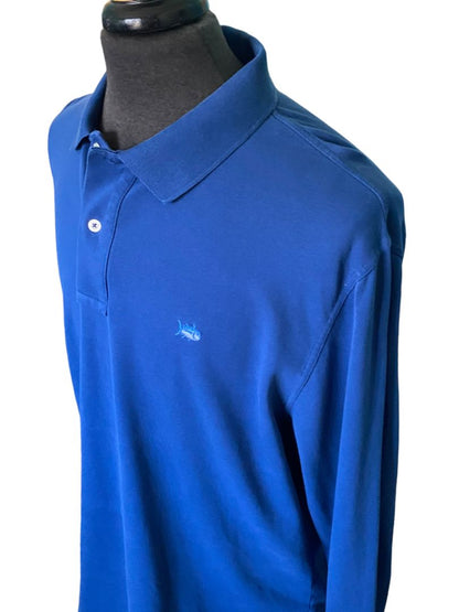 Large (40) Southern Tide Blue Long Sleeve The Skipjack Polo Shirt