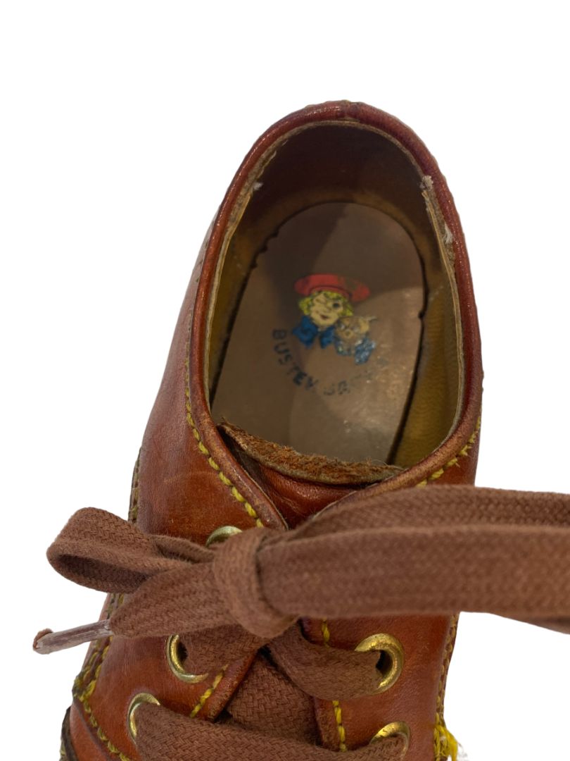 Vintage Buster Brown Brown Kids Shoes Leather Lace Up Dress 2 Toddler