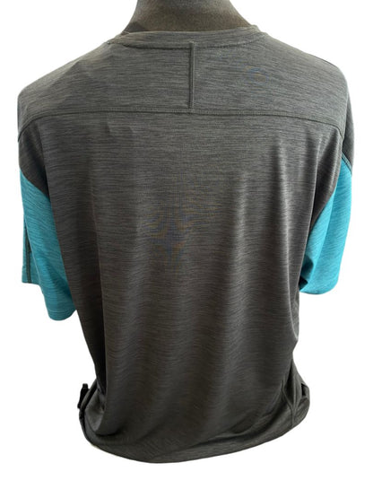 NWT XL Caribbean Performance Shirt Gray With Blue Sleeves