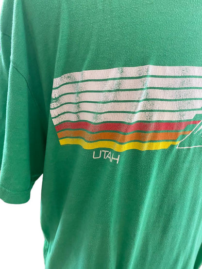 XXL Next Level Retro Style Snowbasin Utah Green Graphic T-shirt Tee